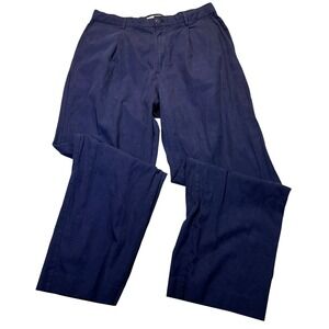 Gap 90s Loose Pleated Pants Womens Large Navy Blue Excellent Tencel Relaxed